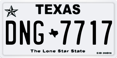 TX license plate DNG7717