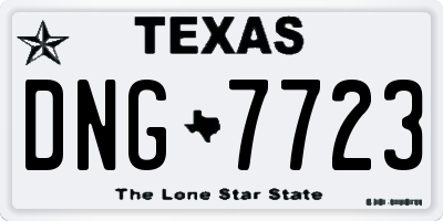 TX license plate DNG7723