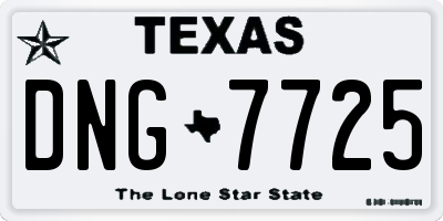 TX license plate DNG7725