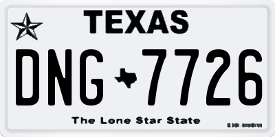TX license plate DNG7726