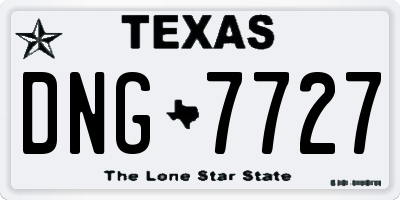 TX license plate DNG7727