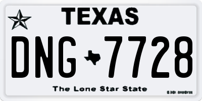 TX license plate DNG7728