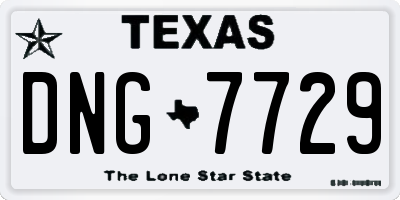 TX license plate DNG7729