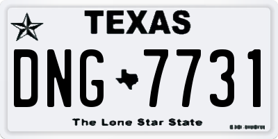 TX license plate DNG7731