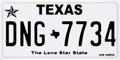 TX license plate DNG7734