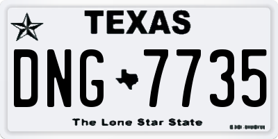 TX license plate DNG7735