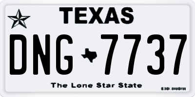 TX license plate DNG7737