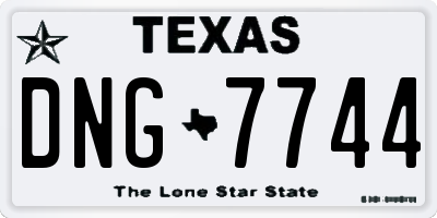 TX license plate DNG7744