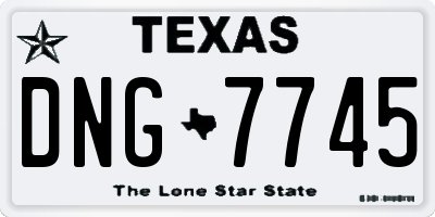 TX license plate DNG7745