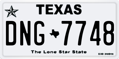 TX license plate DNG7748