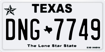 TX license plate DNG7749