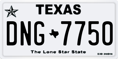 TX license plate DNG7750