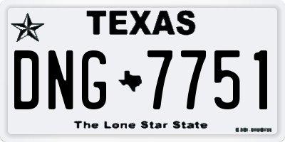 TX license plate DNG7751