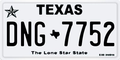 TX license plate DNG7752