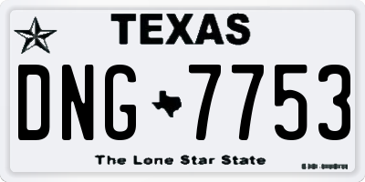 TX license plate DNG7753