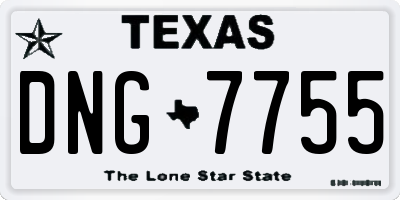 TX license plate DNG7755