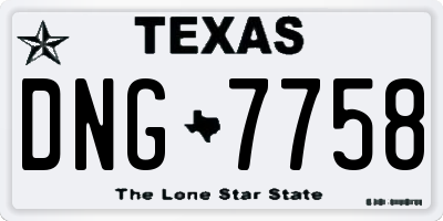 TX license plate DNG7758