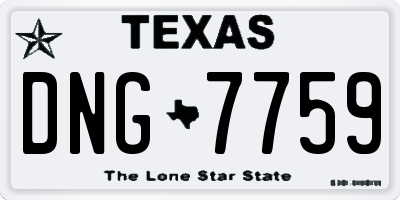 TX license plate DNG7759