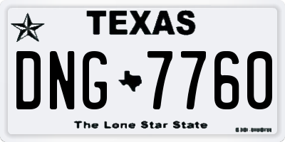 TX license plate DNG7760