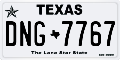 TX license plate DNG7767