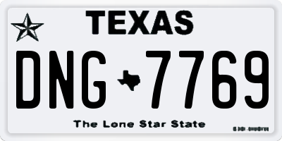 TX license plate DNG7769