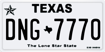 TX license plate DNG7770