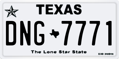 TX license plate DNG7771