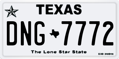 TX license plate DNG7772