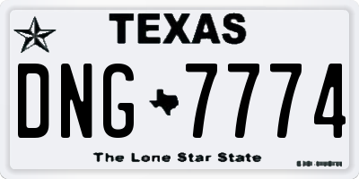 TX license plate DNG7774