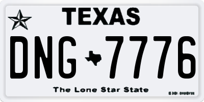TX license plate DNG7776