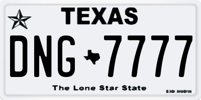 TX license plate DNG7777