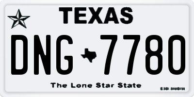 TX license plate DNG7780