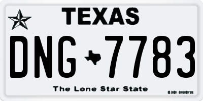 TX license plate DNG7783