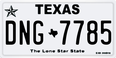TX license plate DNG7785