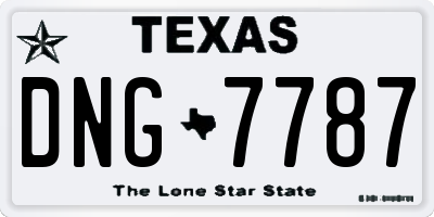 TX license plate DNG7787