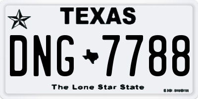 TX license plate DNG7788