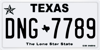 TX license plate DNG7789