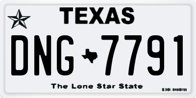 TX license plate DNG7791