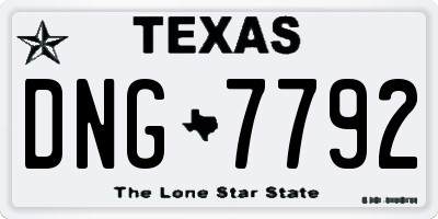 TX license plate DNG7792
