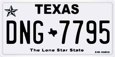 TX license plate DNG7795