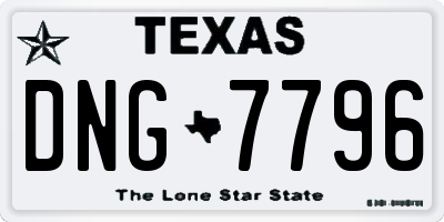 TX license plate DNG7796