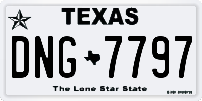 TX license plate DNG7797
