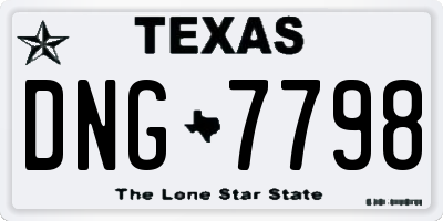 TX license plate DNG7798