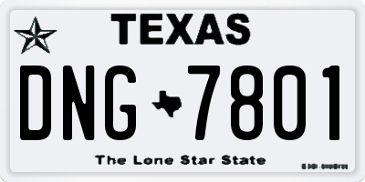 TX license plate DNG7801