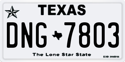 TX license plate DNG7803