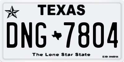 TX license plate DNG7804