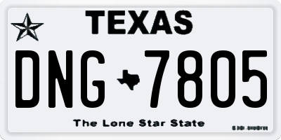 TX license plate DNG7805