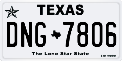 TX license plate DNG7806