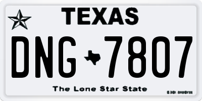 TX license plate DNG7807