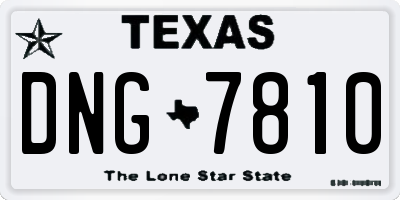 TX license plate DNG7810